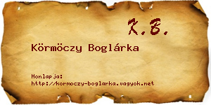 Körmöczy Boglárka névjegykártya